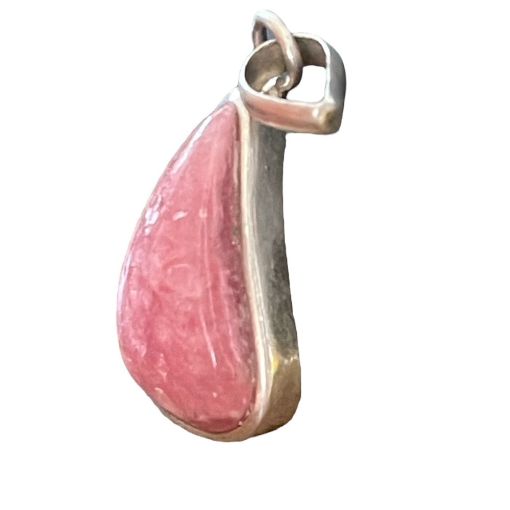 Designer Rhodochrosite Sterling Silver Pendant - Picture 3 of 6